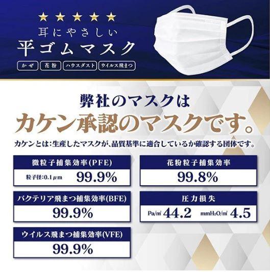 耳にやさしい平ゴムマスク（個包装タイプ）