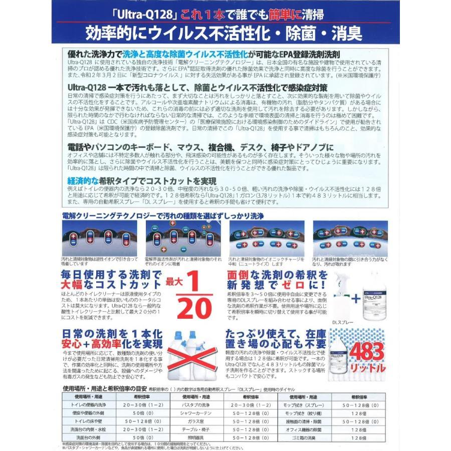 【ボトル付き】ウルトラQ-128 1ガロン 3.7L スプレーバック 米国製 消臭 除菌 洗浄 【ボトル付き】ウルトラQ-128 1ガロン 3.7L スプレーバック 米国製 消臭 除菌 洗浄